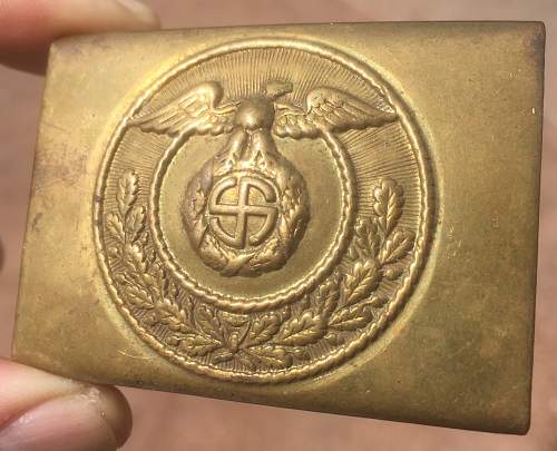 SA Buckles (Brass) Sun Wheel Swastika