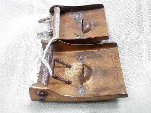 Overhoff marked buckle and smaller buckle