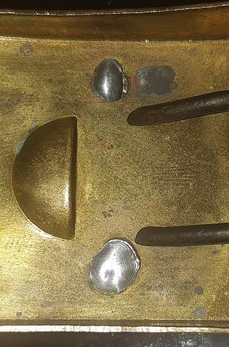 Unmarked brass SA buckle mobile swastika