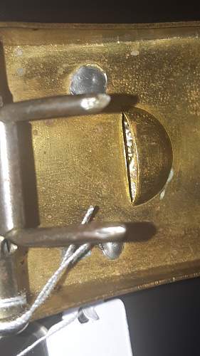 Unmarked brass SA buckle mobile swastika