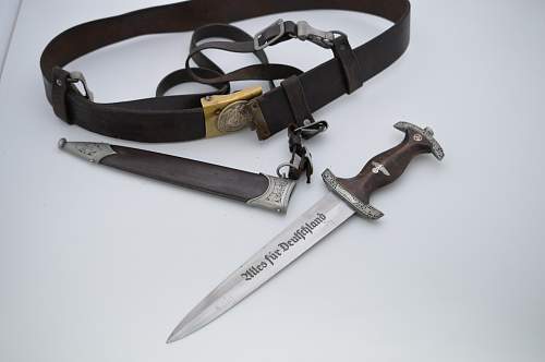 Help Engraved German Dagger - SA