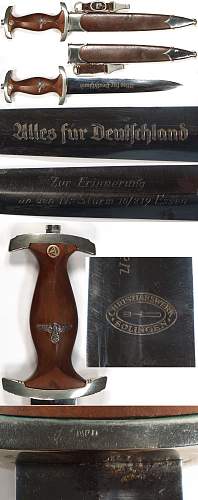 SA Dagger with  engraved dedication