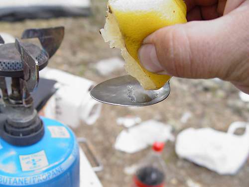 Cleaning of  relic in forrest camp