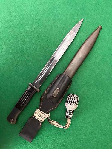 &quot;SS&quot; K98 bayonet with frog and portepee?