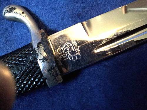 Eickhorn short etched bayonet, for Review.