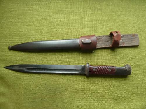 K98 Bayonet canvas and leather frog