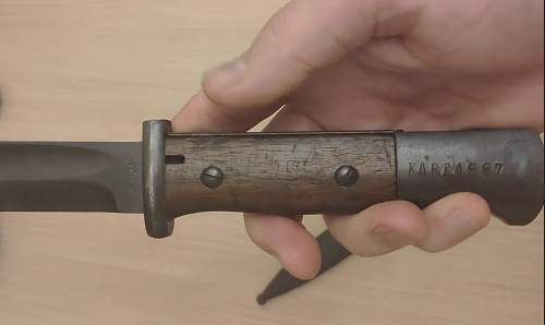 K98 bayonet with unusual marking &quot;KART.&quot;