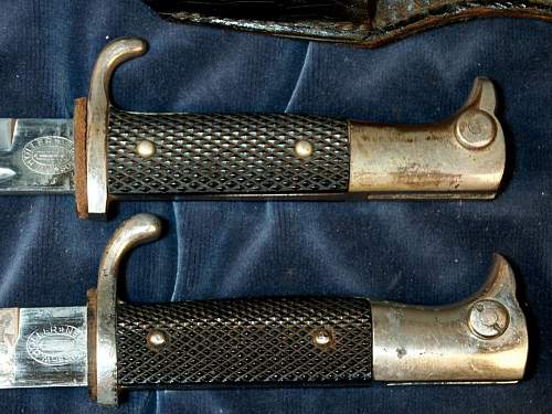 2 Short bayonets by Holler-1 engraved.