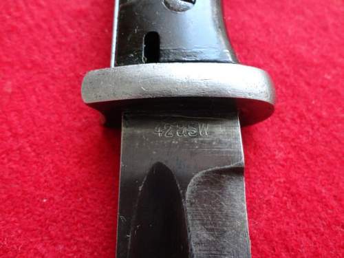 Bayonet for K 98 rifle &quot;42asw&quot; mismatch