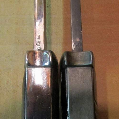 Difference in ww1 84/98 and ww2 K98 Bayonet