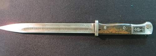 SS engraved bayonet... Fake or Real? your opinion please.