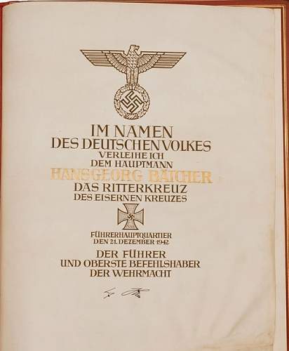 Luftwaffe Ace Horst Ademeit Ritterkreuz Award Document Authentication
