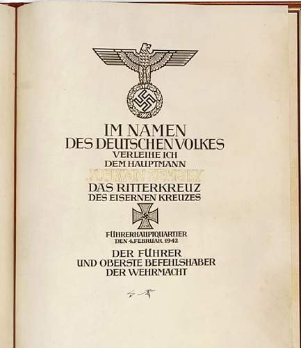 Luftwaffe Ace Horst Ademeit Ritterkreuz Award Document Authentication