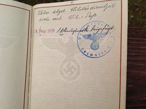 KM early issue Wehrpas WW1/WW2 Vet