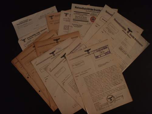 Various 3rd Reich paper items.