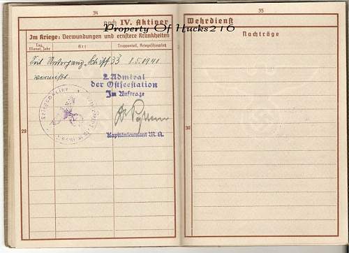 Auxiliary Cruiser ' Pinguin' Wehrpass &amp; Paperwork