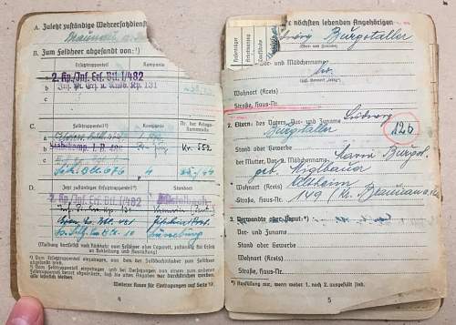 Help with some Soldbuch entries to Obergefreiter Ludwig Burgstaller