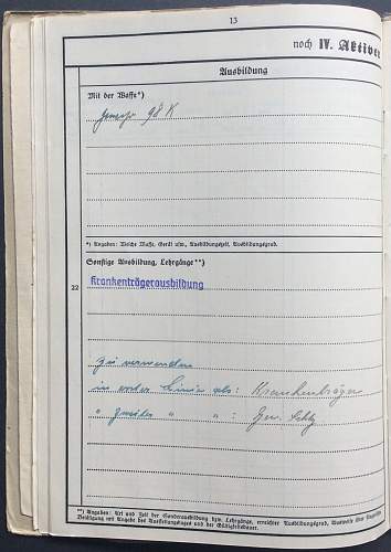 Help with entries in a  SS- Gebirgsjager Regiment Soldbuch