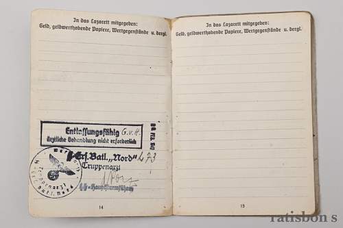 SS Nord Soldbuch to Unterscharführer Walter Müller