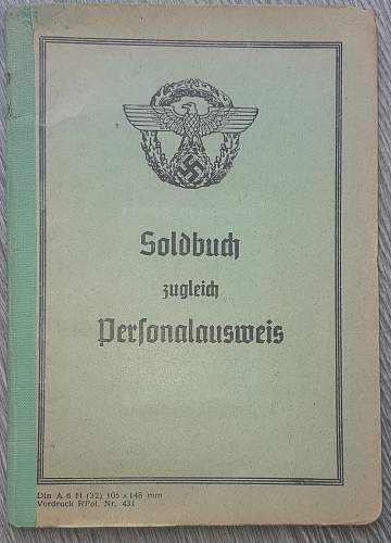 Soldbuch Landwacht Niederlande