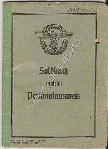SS-Polizei Soldbuch With A Link To Treblinka