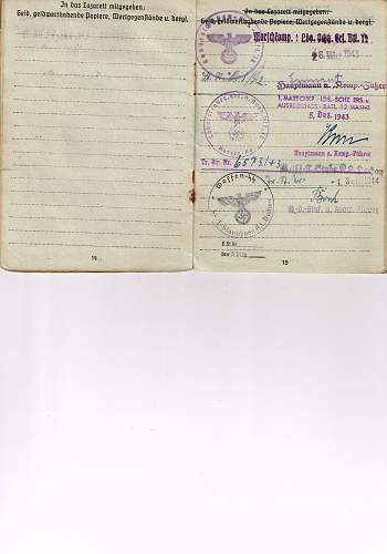 Soldbuch for a soldier who was in Dachau