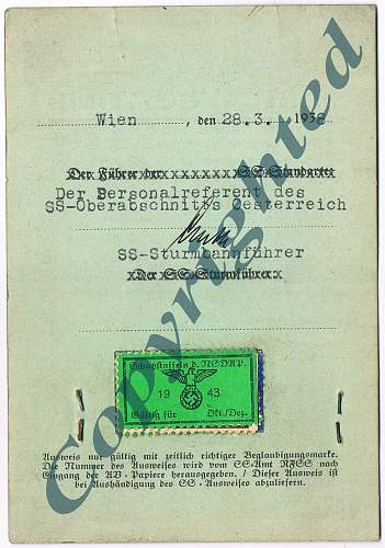 SS id card of Hanns Blaschke (SS-Brigadeführer)
