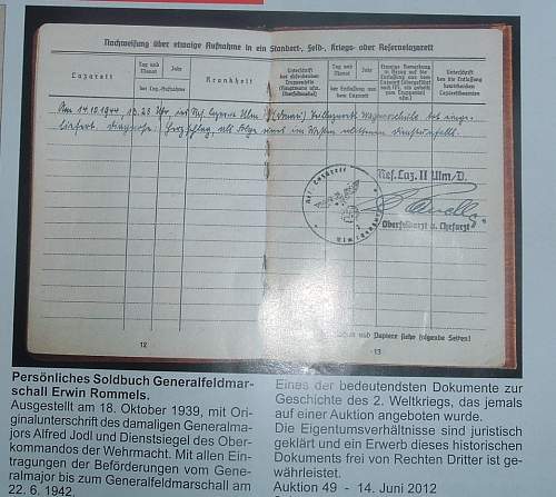 Feldmarschall Rommel's Soldbuch - Up for Auction