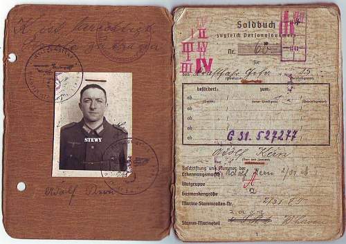 Kreigsmarine soldbuch &amp; drivers licence