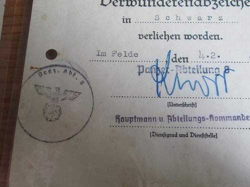 lot documents from the  panzer abteilung 8   AFRIKA