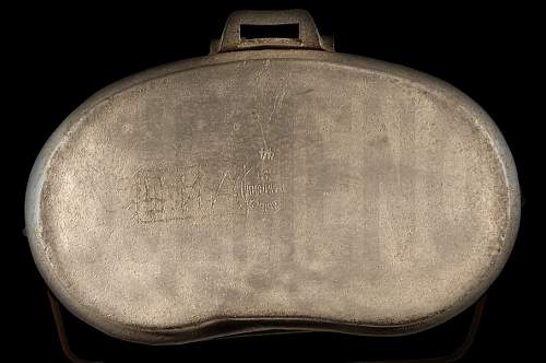 Captured German mess kit with Soviet trench art-named to KIA