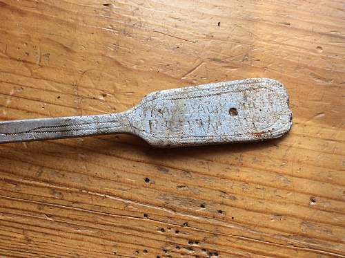 Trench engraved spoon with a possible story