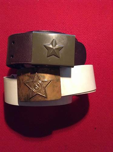 2 Soviet belt and buckles