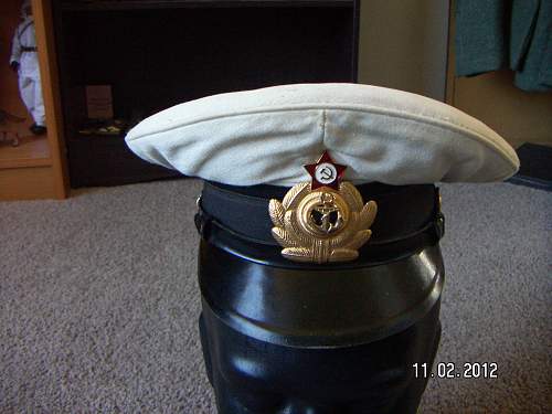 1980's Soviet Navy Jr Officers summer visor.