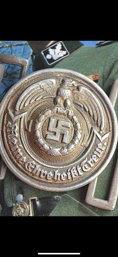 This buckle is stamped with Schutzstaffel, Is it the real deal? it has alot of patina and age.