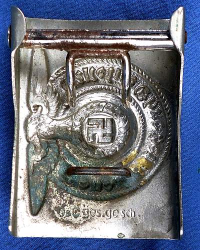 SS enlisted man's early nickel Buckle