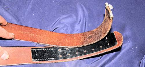 Fake SS leather markings ( belt &amp; cross straps D rings etc)