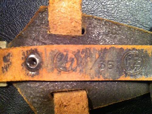 SS leather markings ( belt &amp; cross straps D rings Brocades etc)