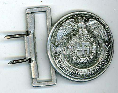 WWII Waffen SS Officers Belt Buckle. Measures 1 7/8” in diameter. The reverse is marked ‘RZM SS TW’