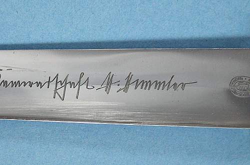 Himmler Inscription SS Dienst Dolch...a Stunning Mint Example.