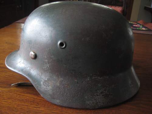 SS M40 Helmet ET68 Lot# 801 battle worn