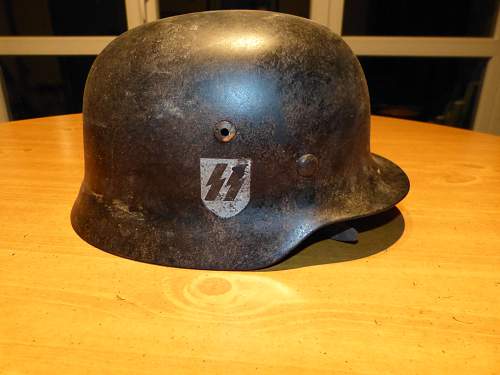 Need Help  -  SS helmet i picked up at a flea market in Belgium.  Assuming it is a fake.  Thanks