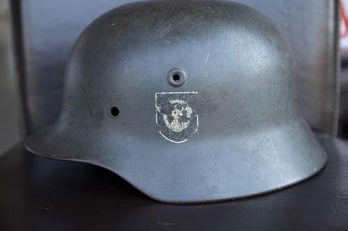 Quist M40 DD Feldgendarmerie Helmet. Interesting Serial!