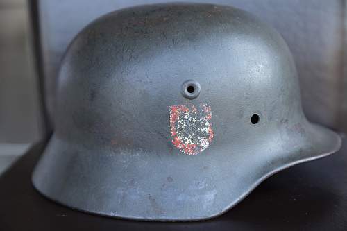 Quist M40 DD Feldgendarmerie Helmet. Interesting Serial!