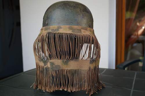 Ss camouflage helmet with veil