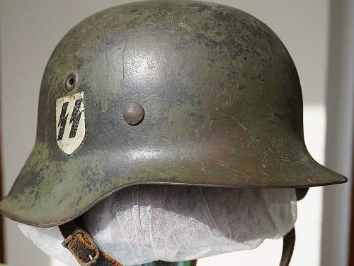 Ss camouflage helmet with veil
