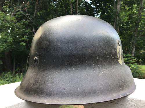 M42 DOUBLE RUNIC SS HELMET - EF68 - Lot # 1592