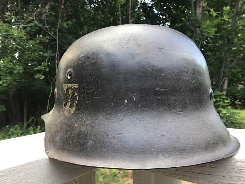 M42 DOUBLE RUNIC SS HELMET - EF68 - Lot # 1592