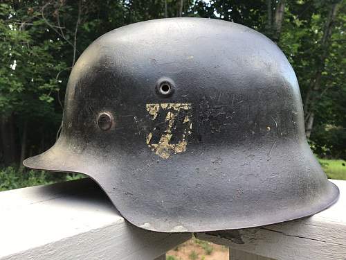 M42 DOUBLE RUNIC SS HELMET - EF68 - Lot # 1592