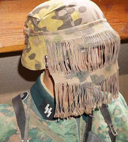 Ss camouflage helmet with veil